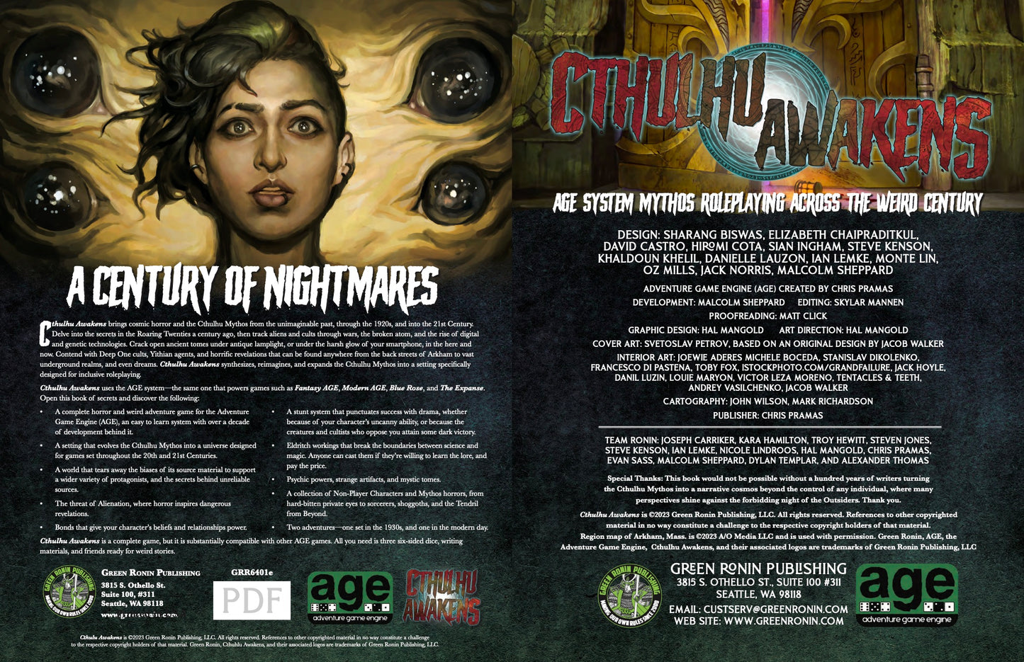 Cthulhu Awakens: The AGE RPG of the Weird Century (Print)