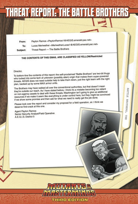 Mutants & Masterminds Threat Report #37: The Battle Brothers (PDF)