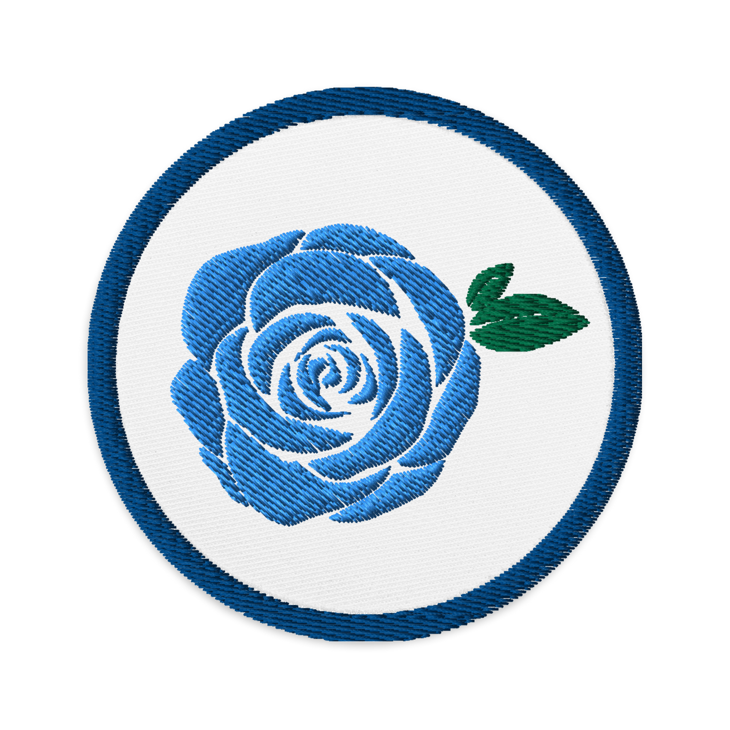 Blue Rose Embroidered Patch