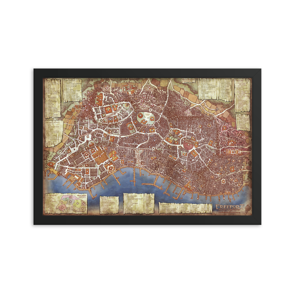 Freeport Framed Poster Map