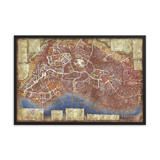 Freeport Framed Poster Map