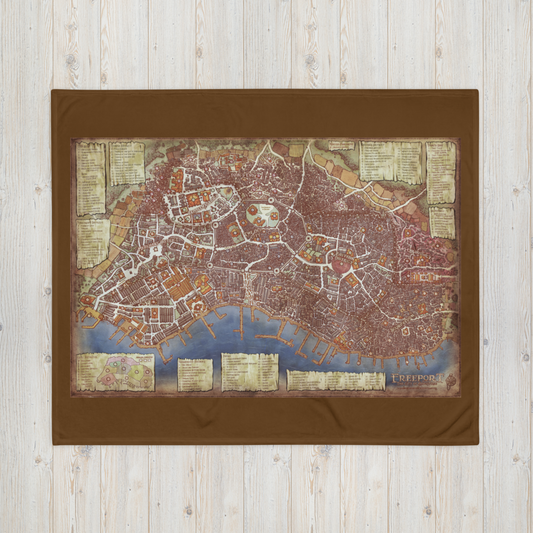 City of Freeport Map Throw Blanket